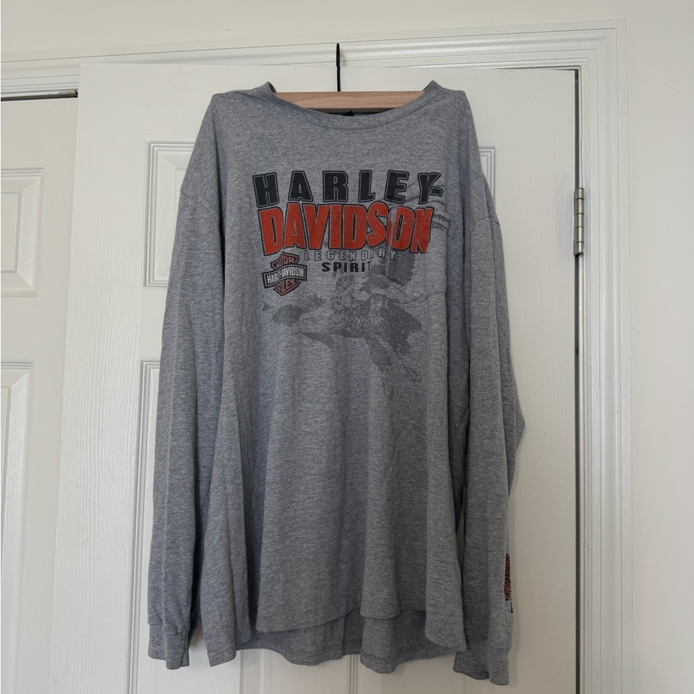 Harley-Davidson Gray Tee with Orange & Black Logo
